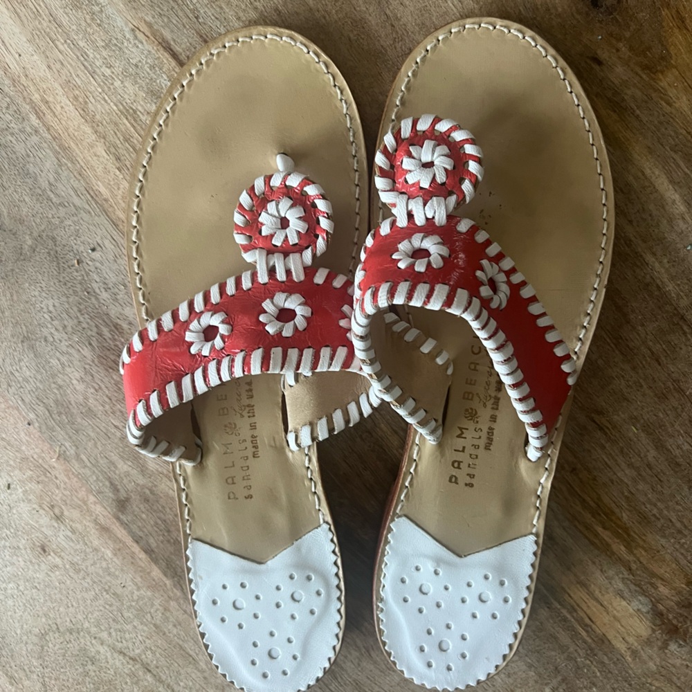 Red and White Women's Sandals